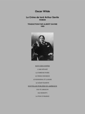 cover image of LE CRIME DE LORD ARTHUR SAVILE